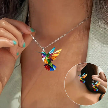 Lola | Hummingbird Necklace & Earrings